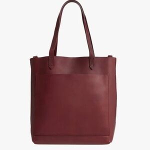 Madewell Medium Leather Transport Tote - Red / Burgundy